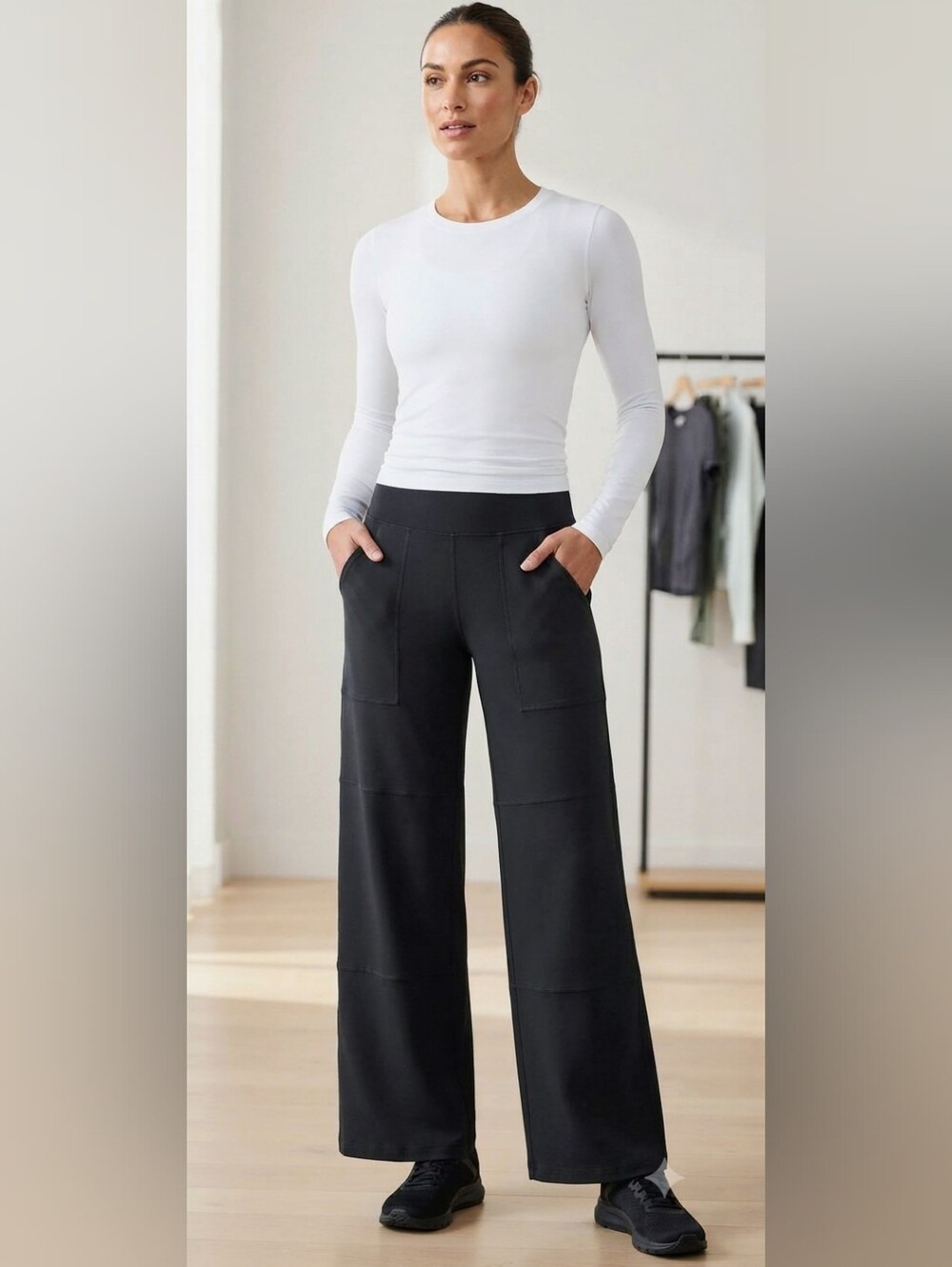 Lululemon Black High Waisted Wide Leg Pants Size L